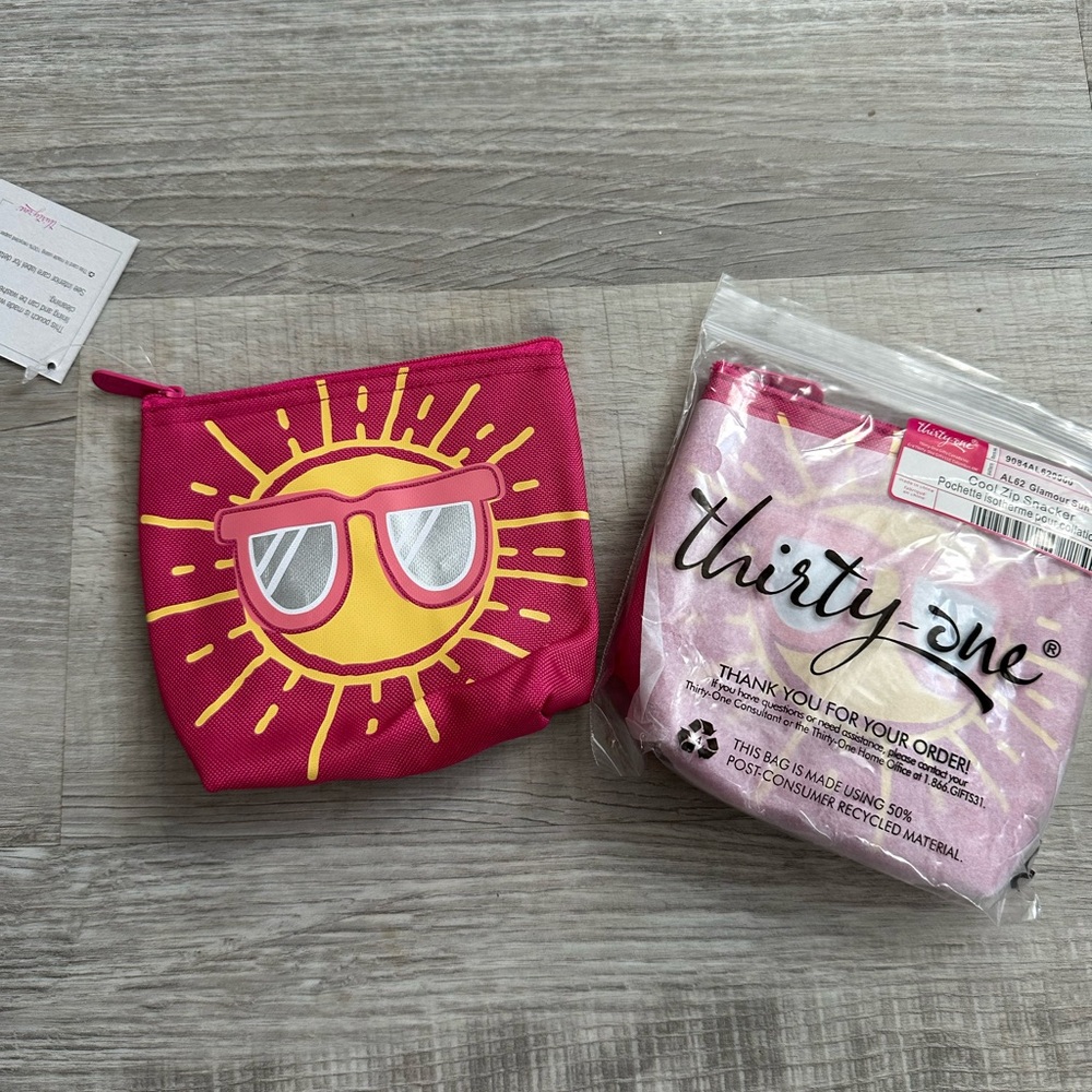 Thirty-One Pink Sun Pouch - set of 2